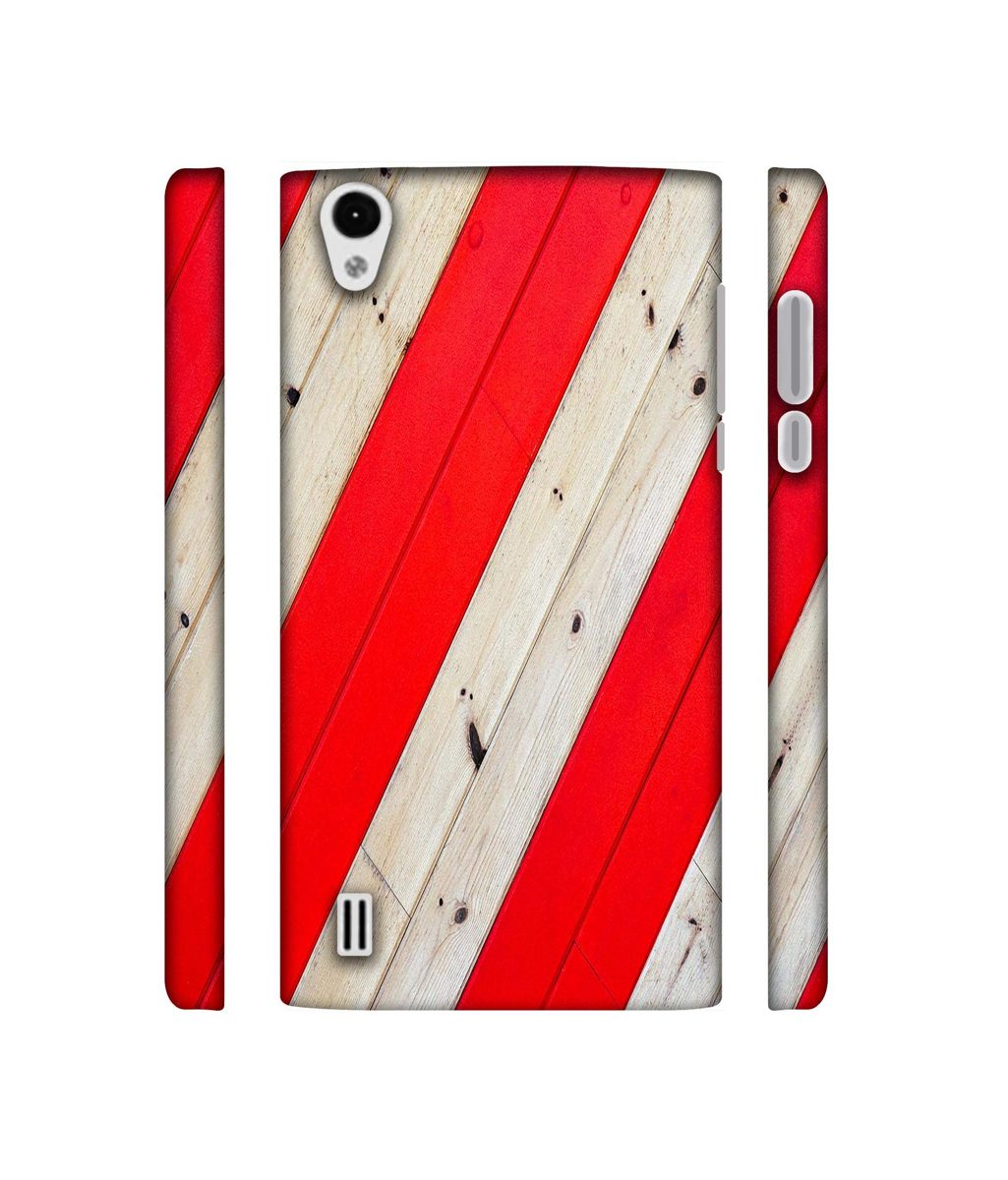 Amazon Brand - Solimo Designer Red and Cream Color Wood 3D Printed Hard Back Case Mobile Cover for VIVO Y15
