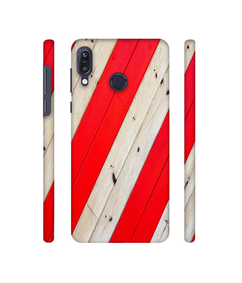 Amazon Brand - Solimo Designer Red and Cream Color Wood 3D Printed Hard Back Case Mobile Cover for Asus Zenfone Max M1 ZB555KL