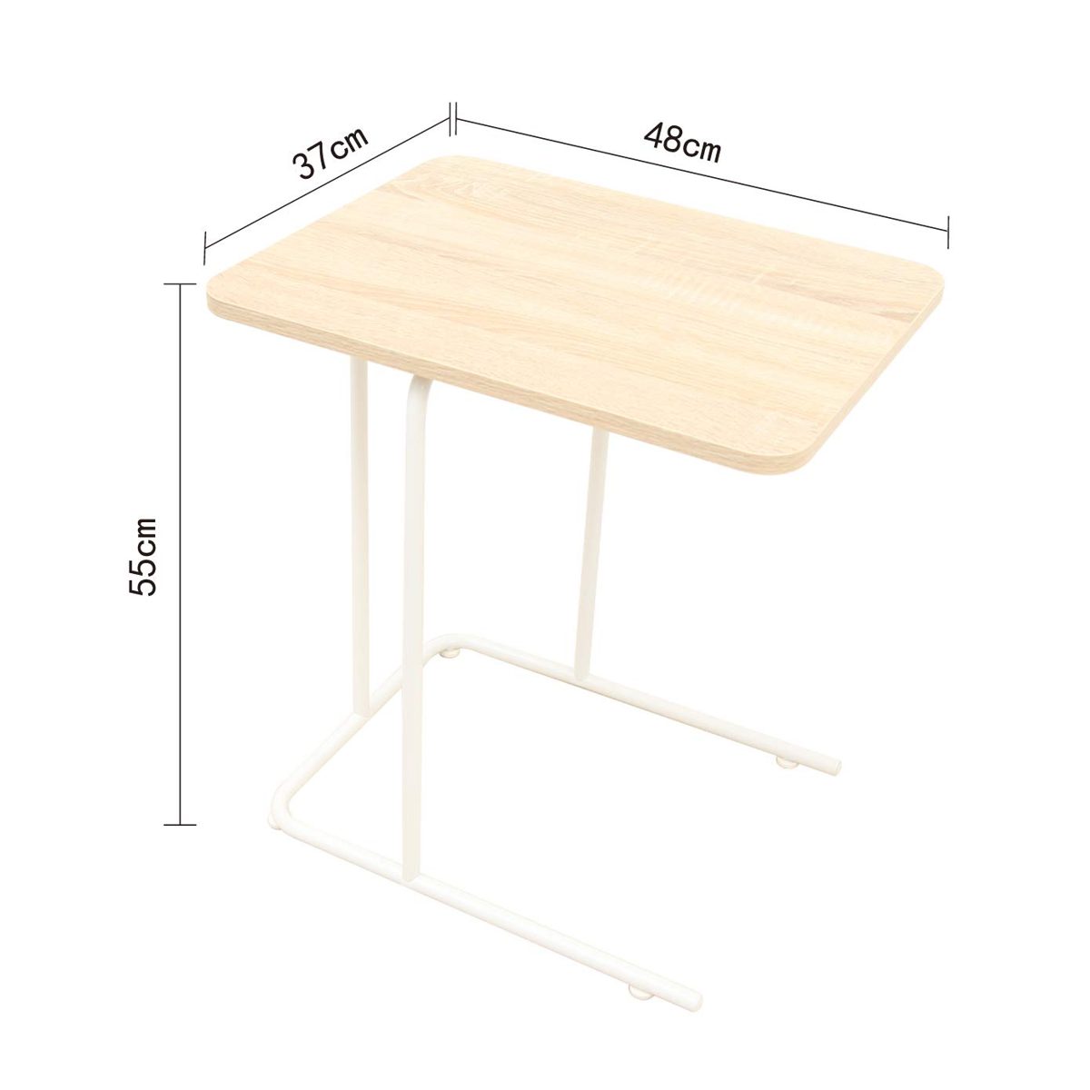 Amazon Brand - Movian Ljungan End/Side Table, 48 x 37 x 55cm, Beige/White Steel Base