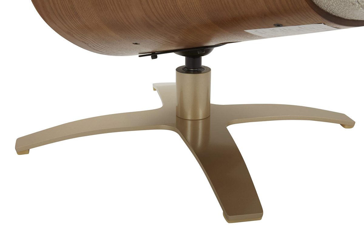 Amazon Brand – Rivet Olander Mid-Century Modern Recliner Chair with a Swivel Base, 31.1"W, Stucco