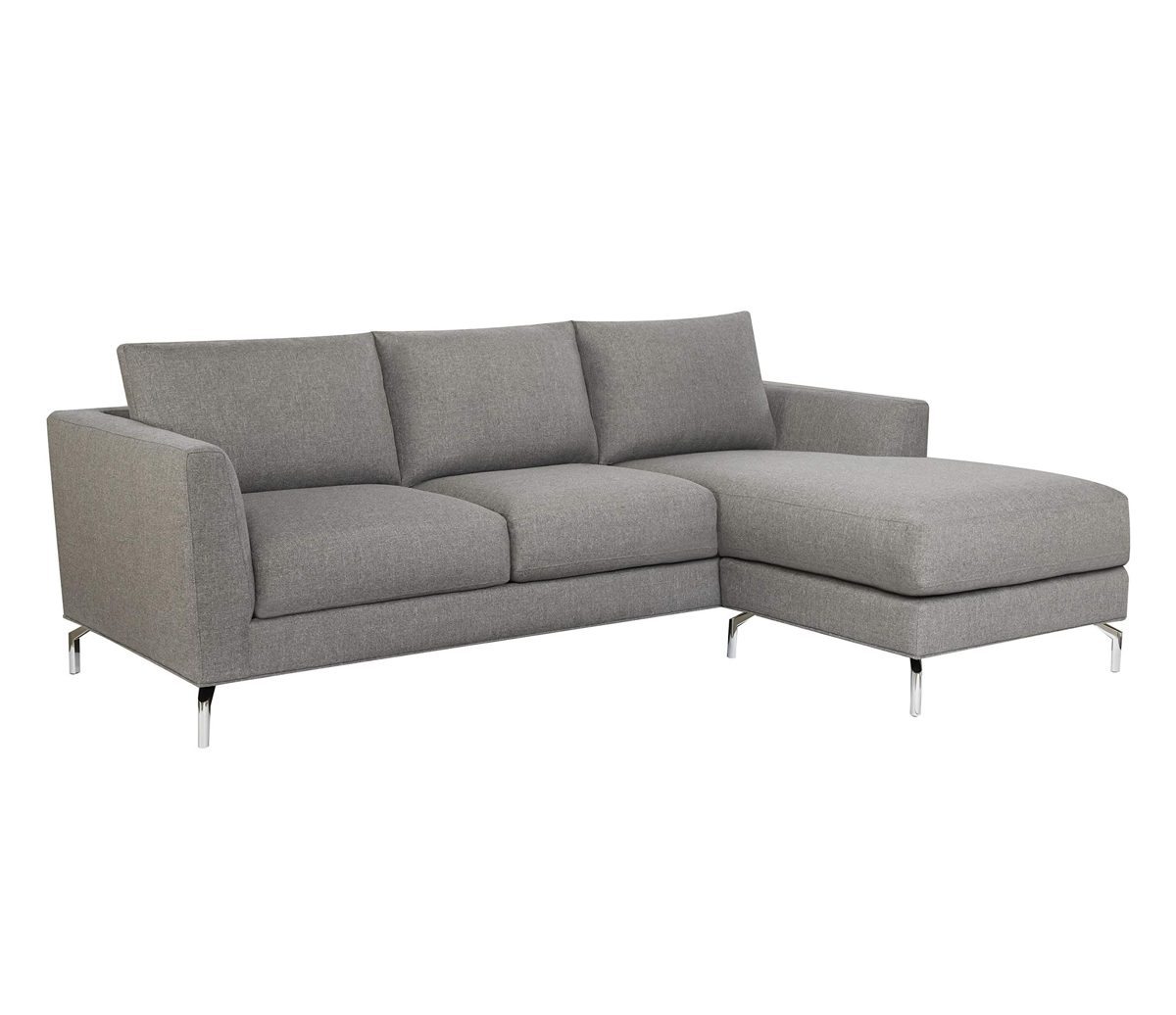 Amazon Brand – Rivet Emerly Modern Sofa Chaise, 96"W, Steel Grey