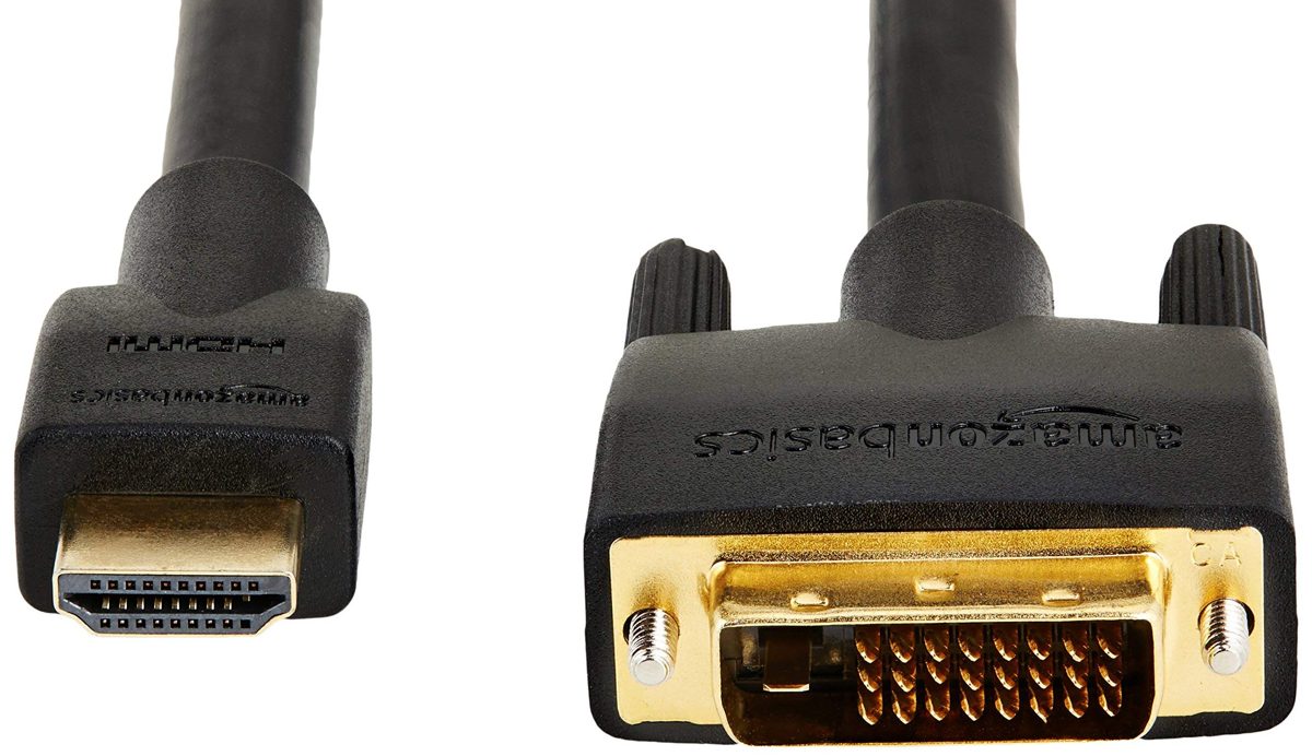 AmazonBasics HDMI to DVI Adapter Cable, Black, 25 feet, 1-Pack (Renewed)