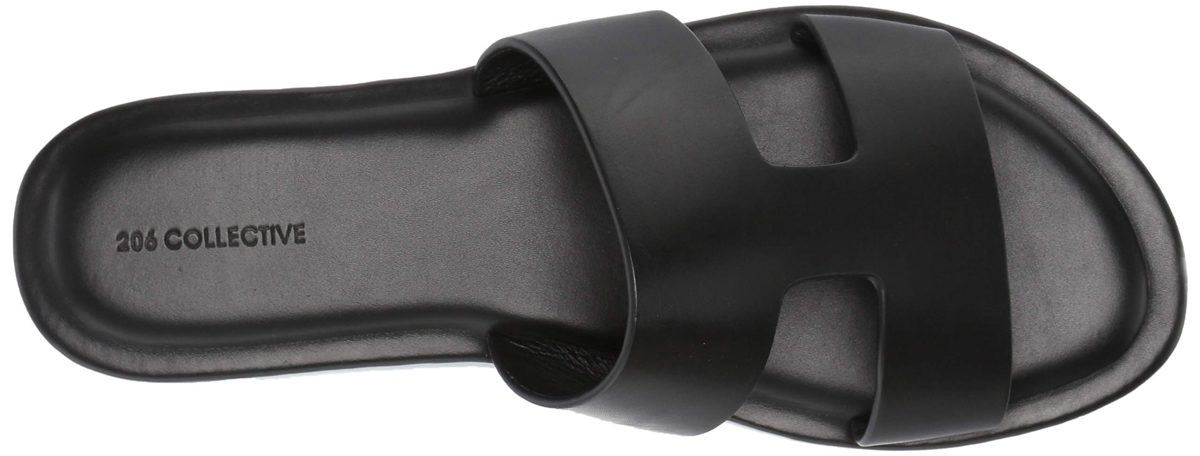 206 Collective Amazon Brand Women's Sabor Flat Sandal, Black, 5.5 B US