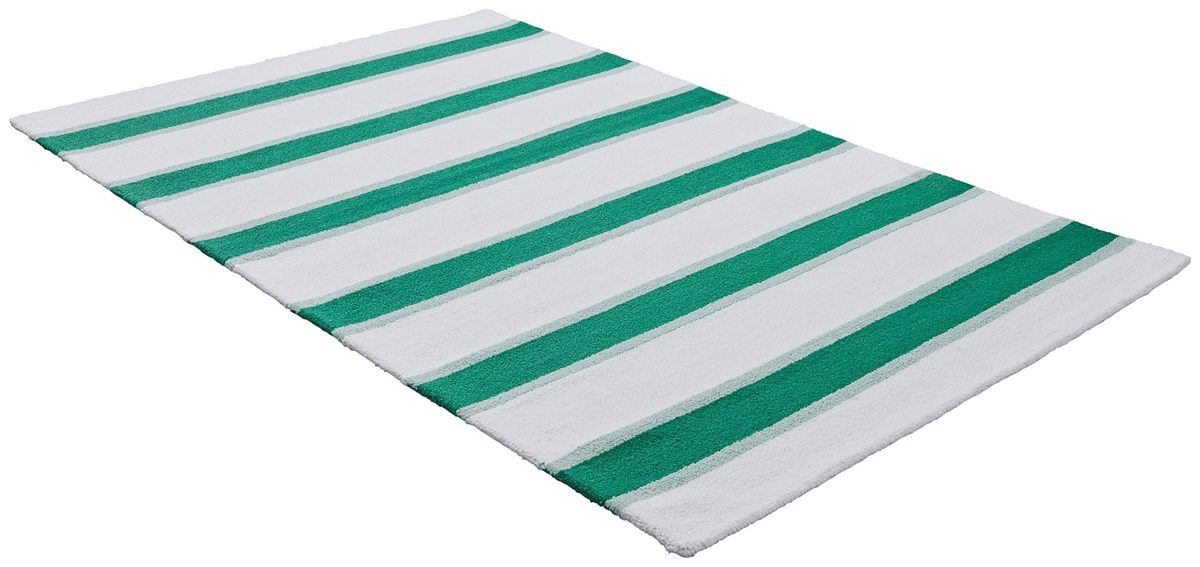Amazon Brand – Stone & Beam Contemporary Polyester Area Rug, 4 x 6 Foot, Light Green, Dark Green, White