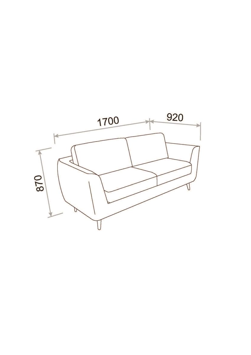 An Amazon Brand - Movian Ribe - 2 Seater Sofa - 92L x 170W x 85H cm - Sand Fabric